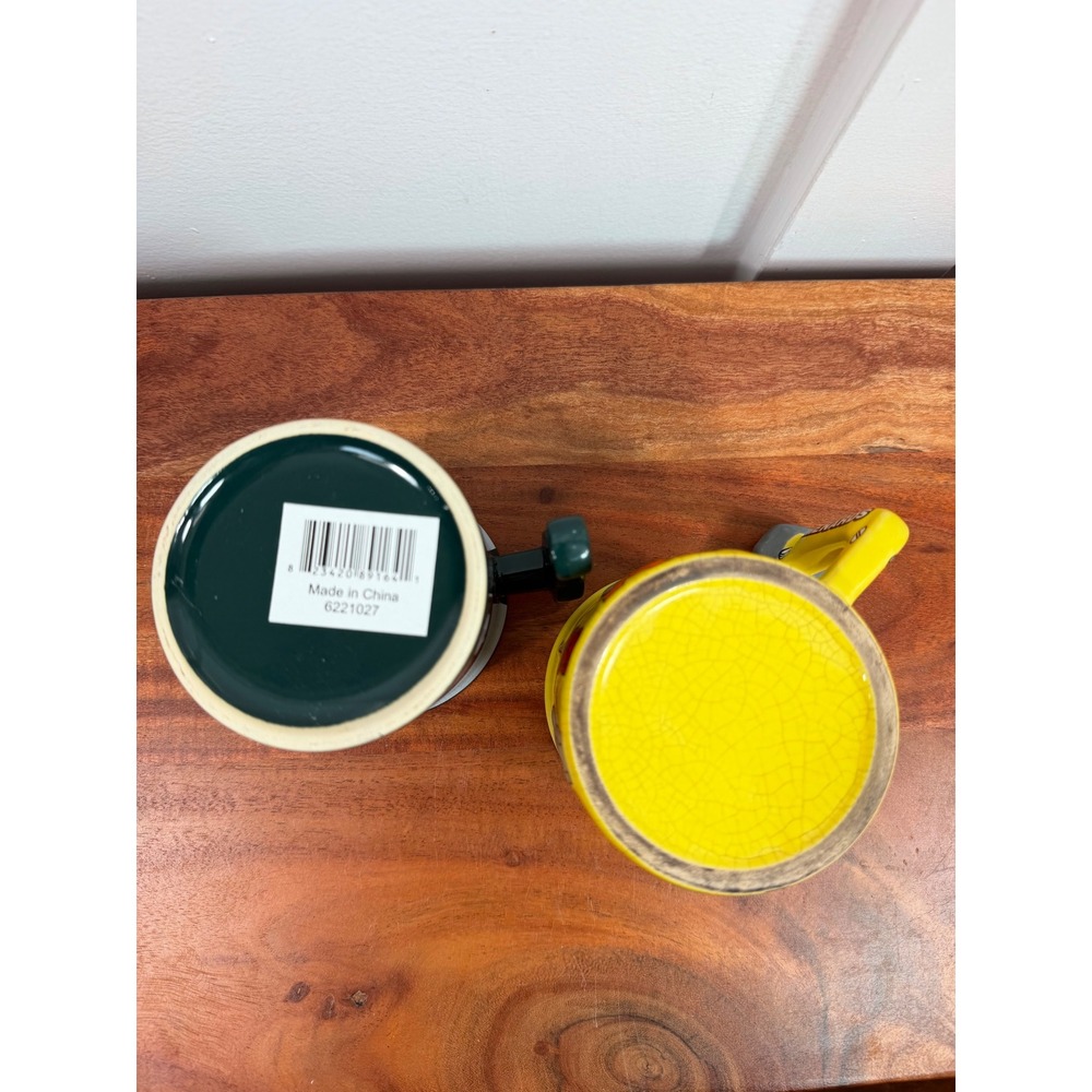 Menards Coffee Mug 3D Tools Graphic Set of 2 Yellow & Green Tool Handles Ceramic - Picture 10 of 13